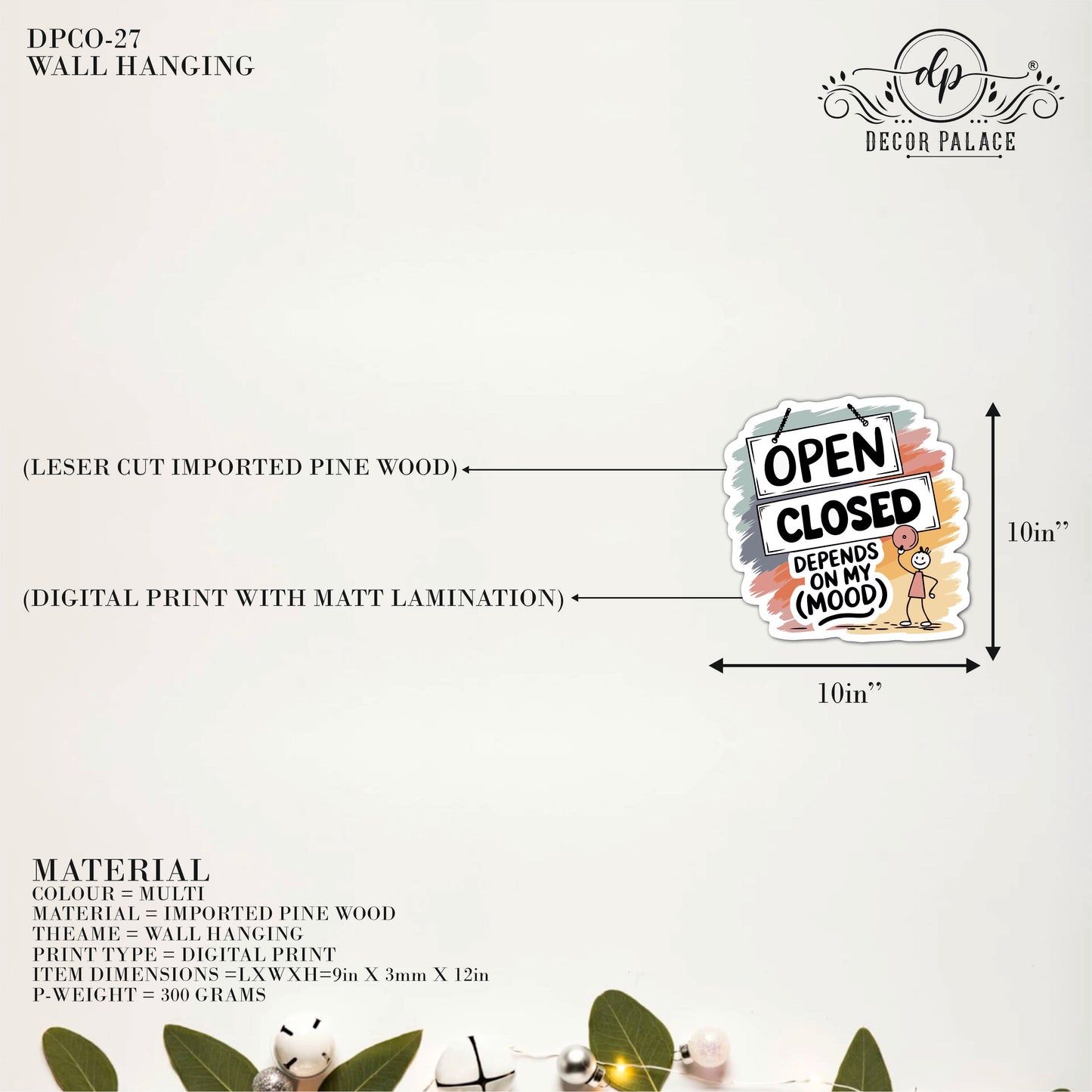 Open Closed Depends On My Mood Wall Art