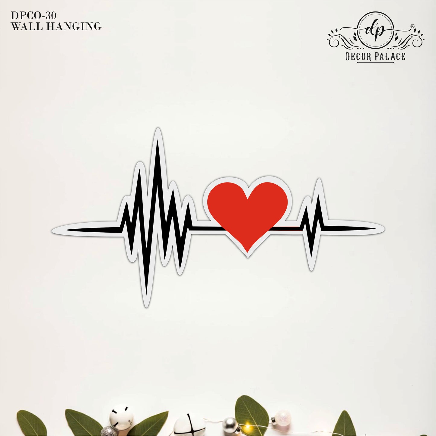 Heartbeat Love Wooden Wall Hanging