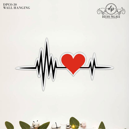 Heartbeat Love Wooden Wall Hanging