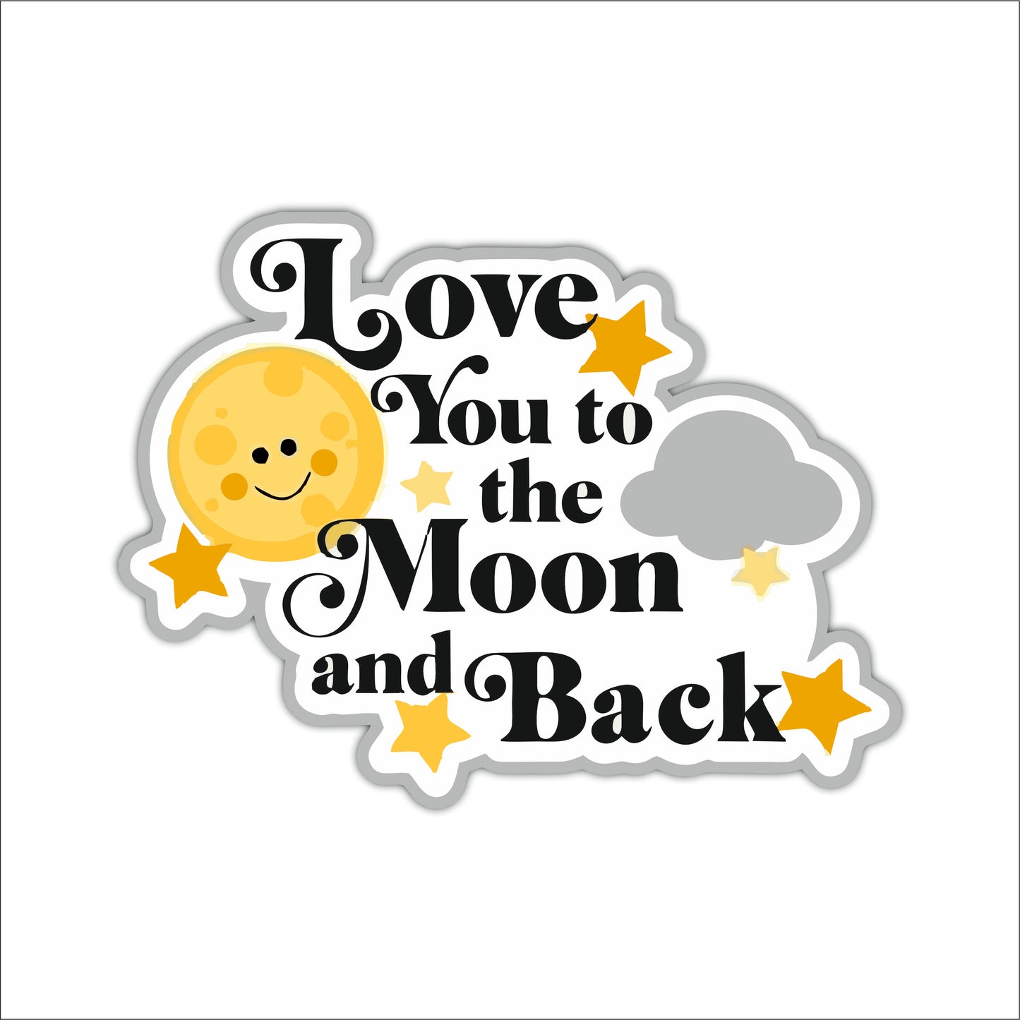 Love You To The Moon Back Wall Art