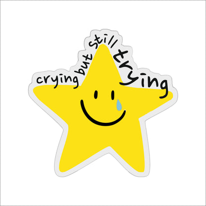 Still Trying Smiley Star Wall Art