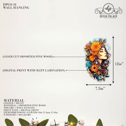 Elegant Floral Portrait Wall Hanging