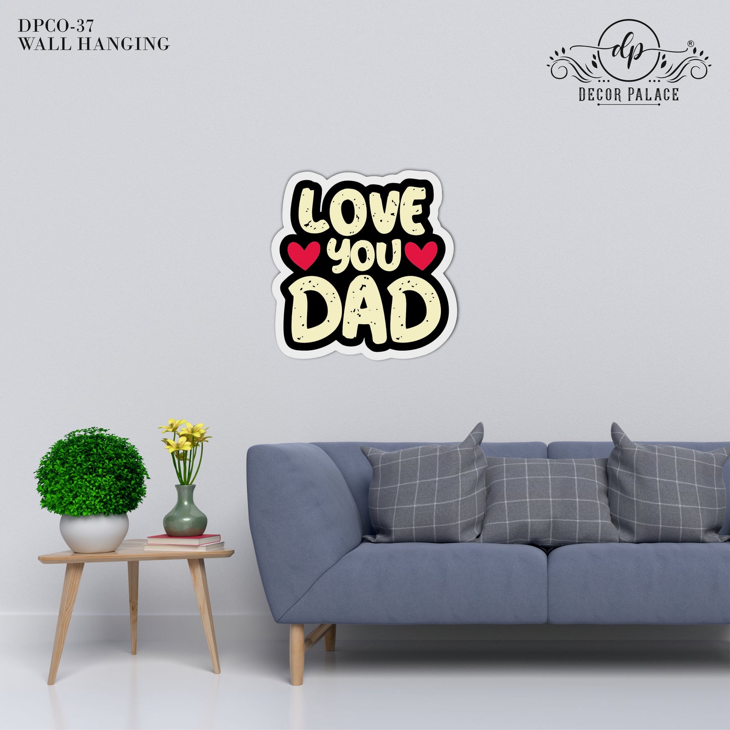 Love You Dad Typography Wall Art