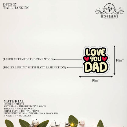 Love You Dad Typography Wall Art