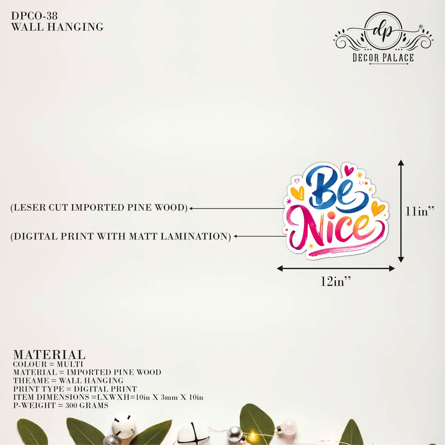 Be Nice Typography Wall Art