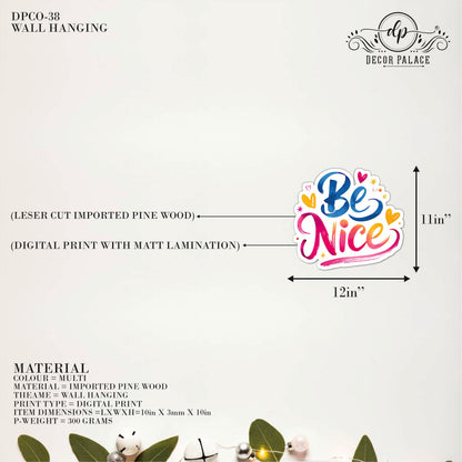 Be Nice Typography Wall Art