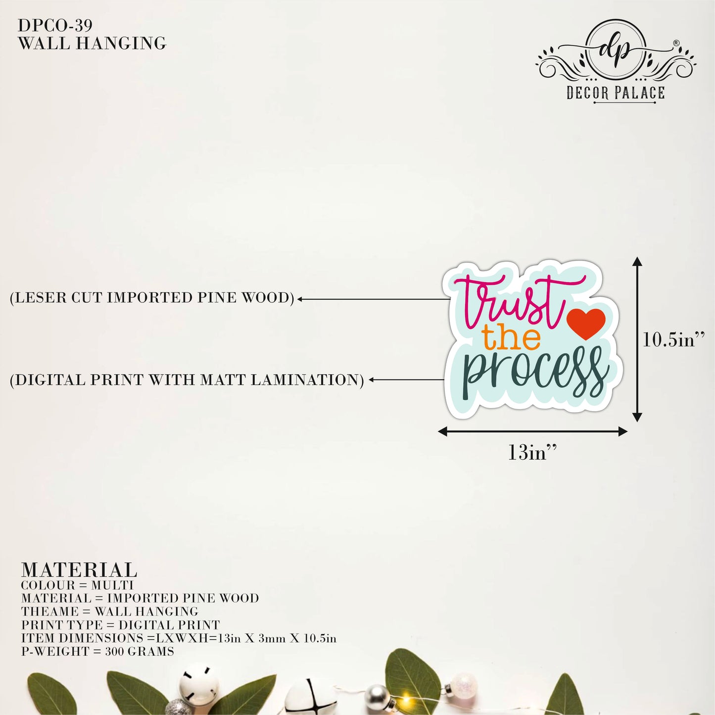 Trust The Process Typography Wall Art