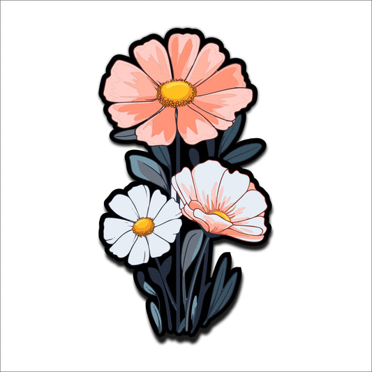 Pastel Wildflower Bouquet Wooden Wall Art
