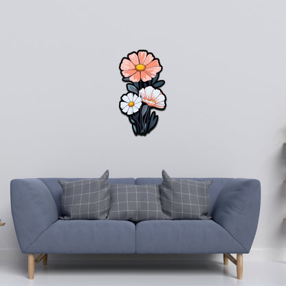 Pastel Wildflower Bouquet Wooden Wall Art