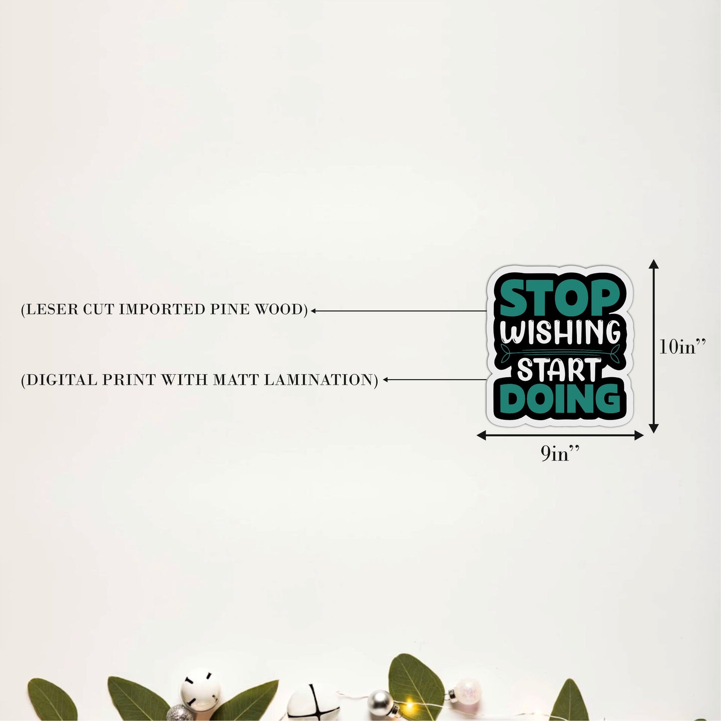 Stop Wishing Start Doing Inspirational Wooden Wall Art