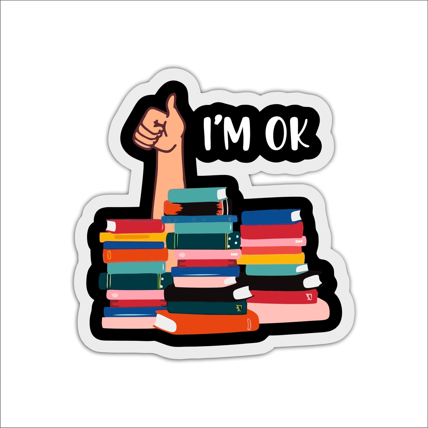 I'm OK Book Lover Funny Wooden Wall Art