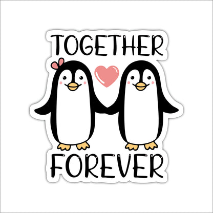 Together Forever Penguin Couple Wooden Wall Art