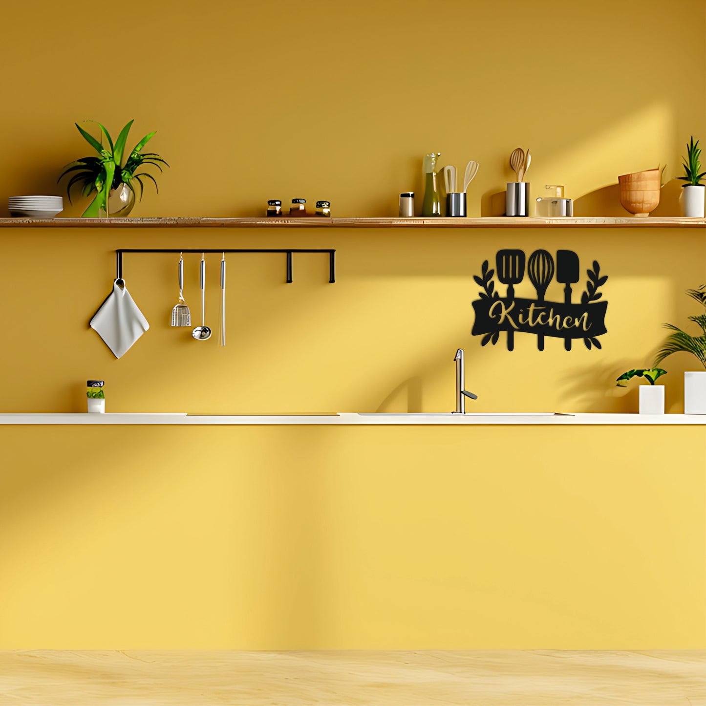 Kitchen Cutlery Wooden Wall Art