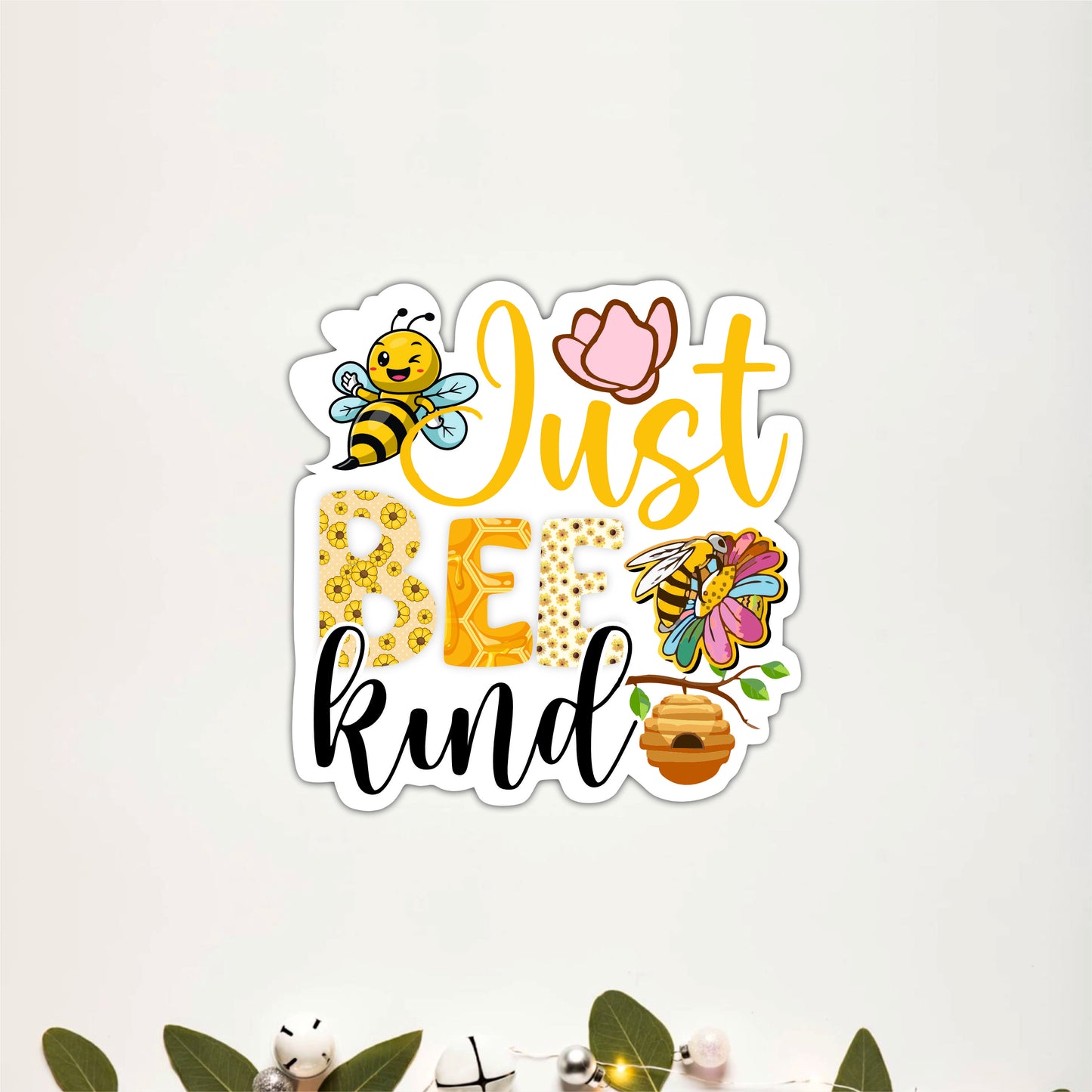 Just Bee Kind Inspirational Wooden Wall Art
