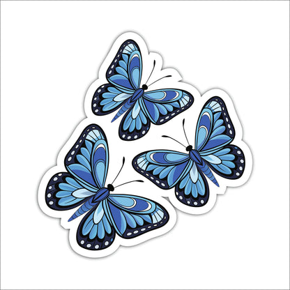 Blue Butterfly Wooden Wall Art Set