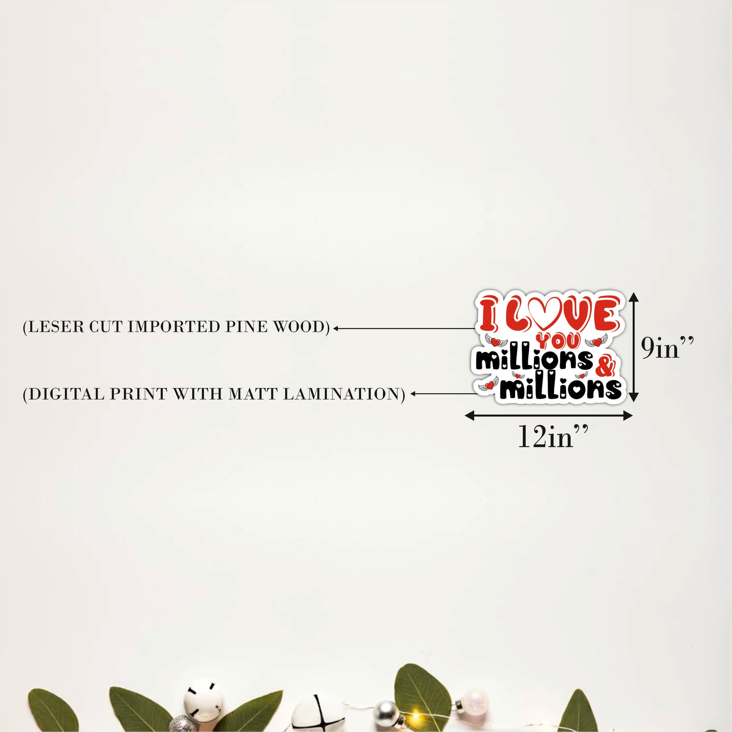 I Love You Millions & Millions Romantic Wooden Wall Art