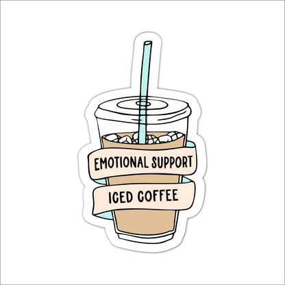 Emotional Support Iced Coffee Funny Wooden Wall Art