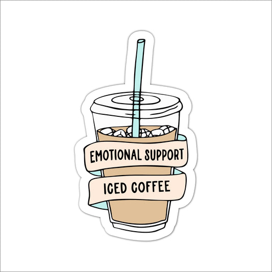 Emotional Support Iced Coffee Funny Wooden Wall Art