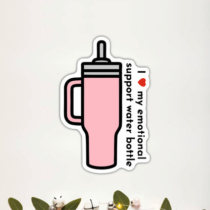 My Emotional Support Water Bottle Funny Wooden Wall Art