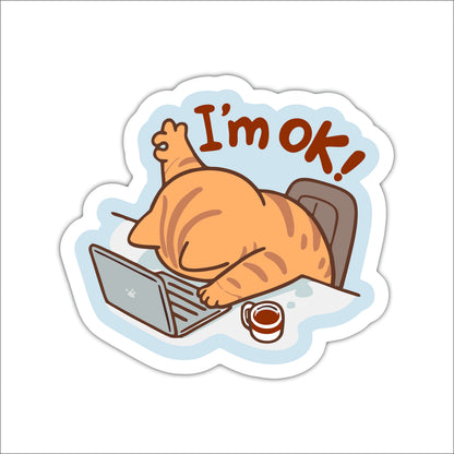 I'm OK Funny Cat Wooden Wall Art