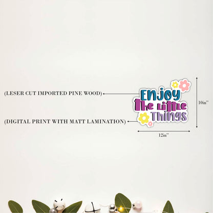 Enjoy the Little Things Inspirational Wooden Wall Art