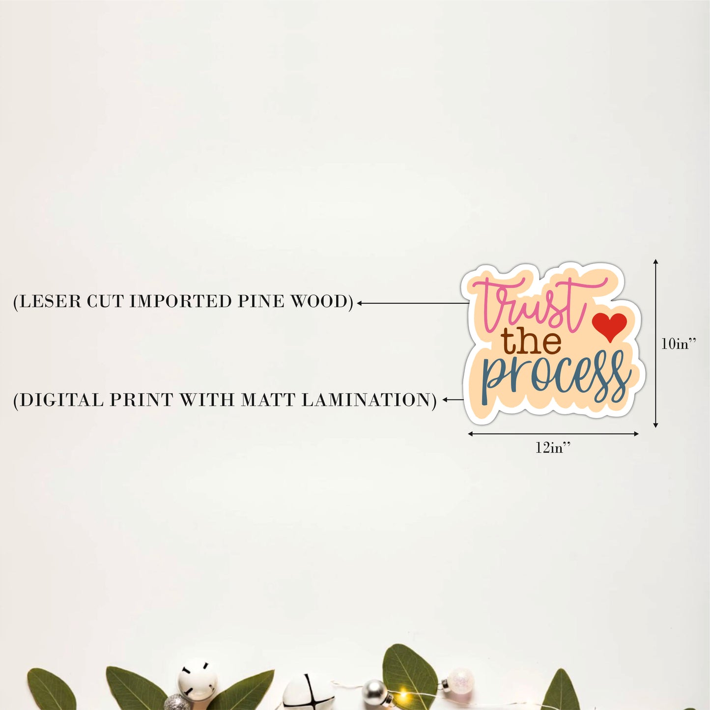 Trust the Process Inspirational Wooden Wall Art