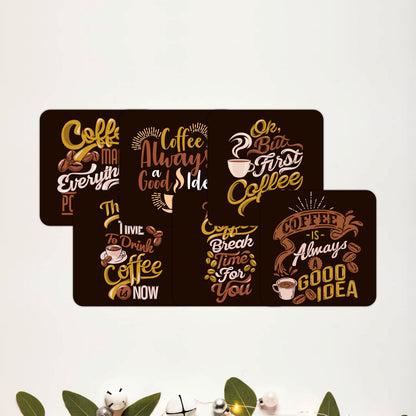 Inspirational Coffee Quote Wooden Coasters Set of 6