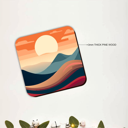 Vista Collection Wooden Coasters Set of 4