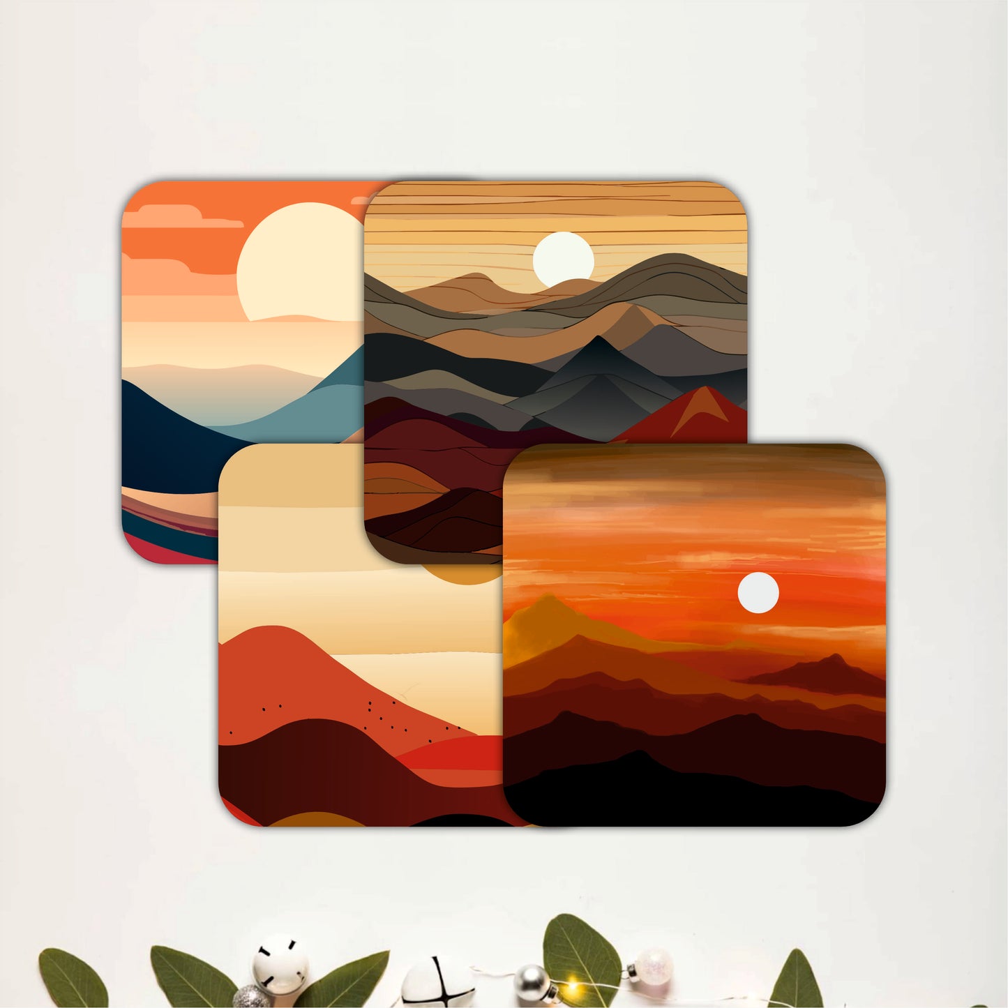 Vista Collection Wooden Coasters Set of 4