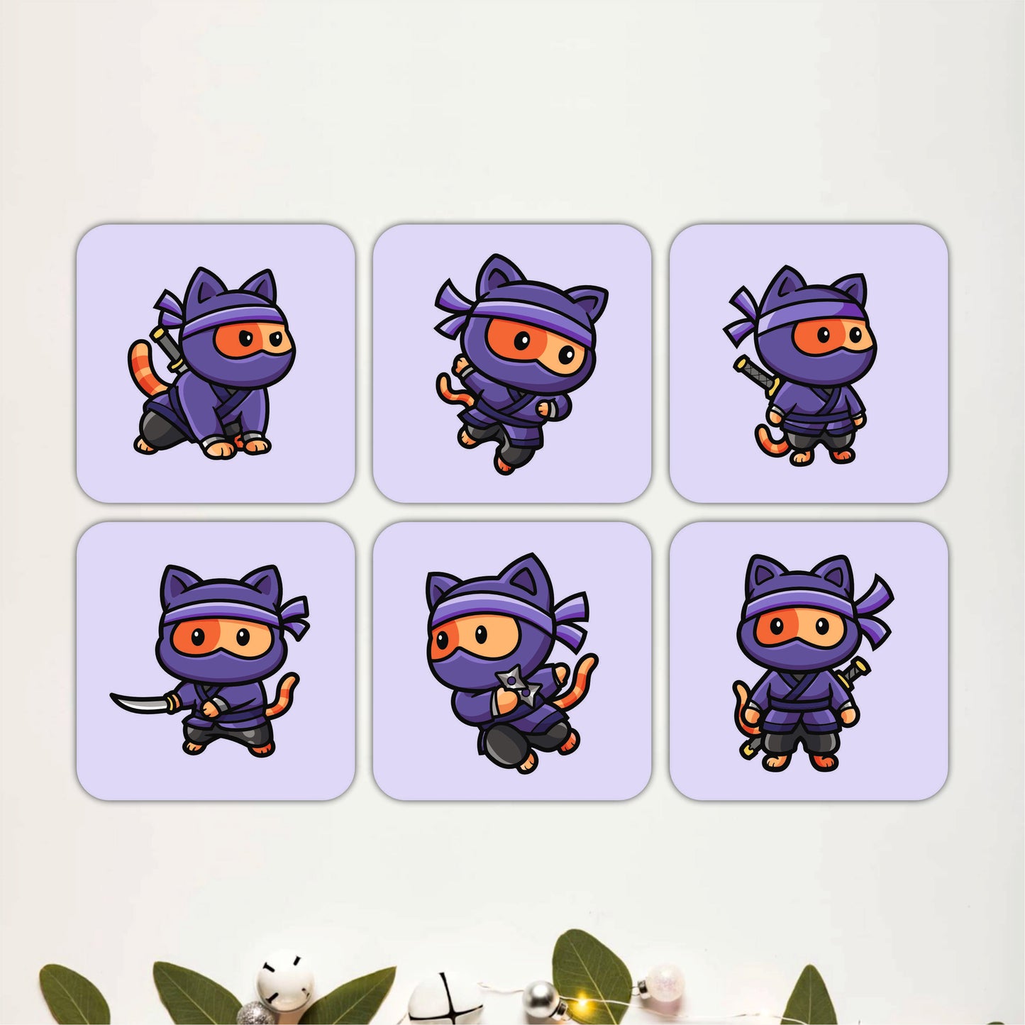 Cute Character Wooden Coasters Set of 6