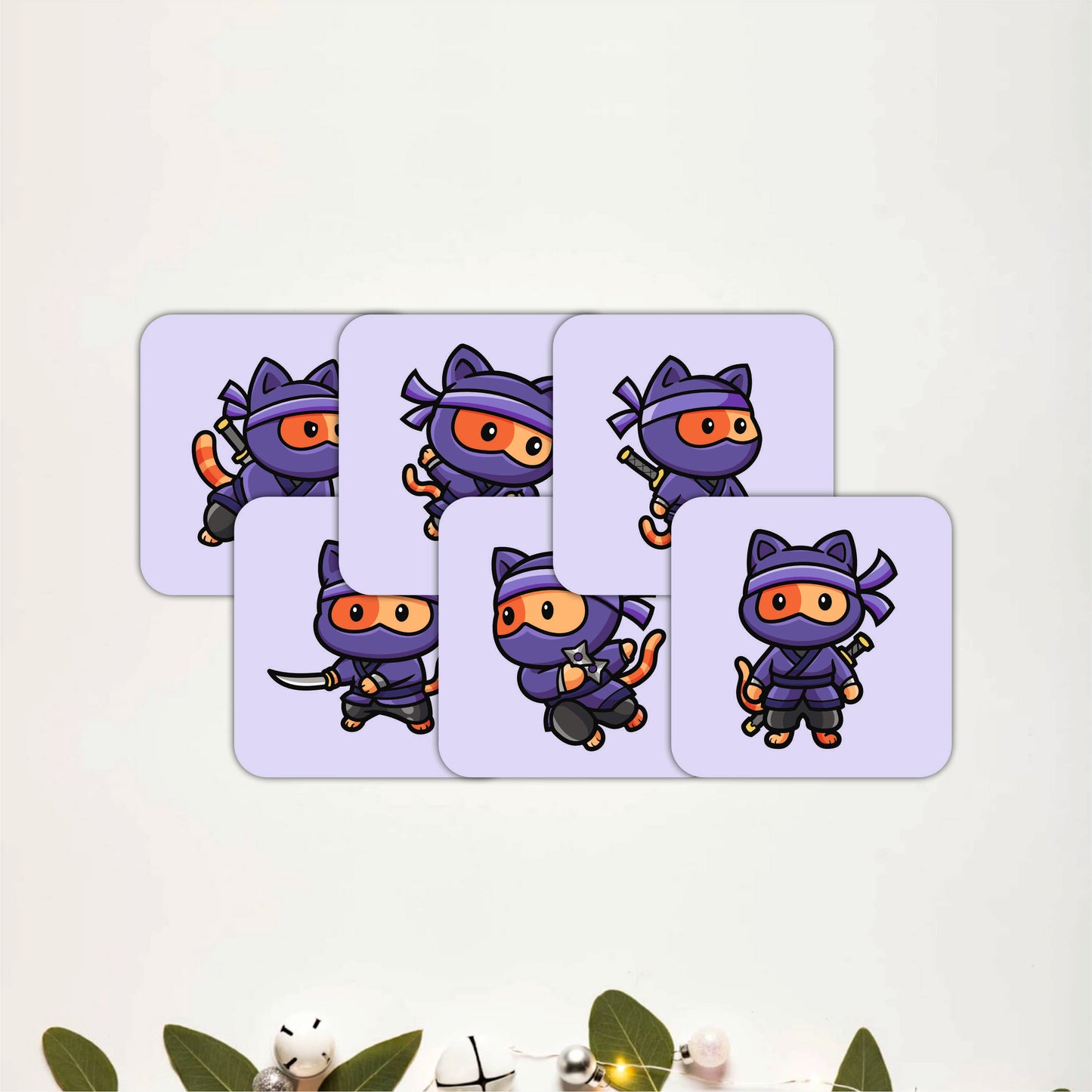 Cute Character Wooden Coasters Set of 6