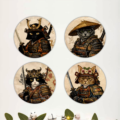 Legendary Samurai Animal Wooden Coasters Set of 4