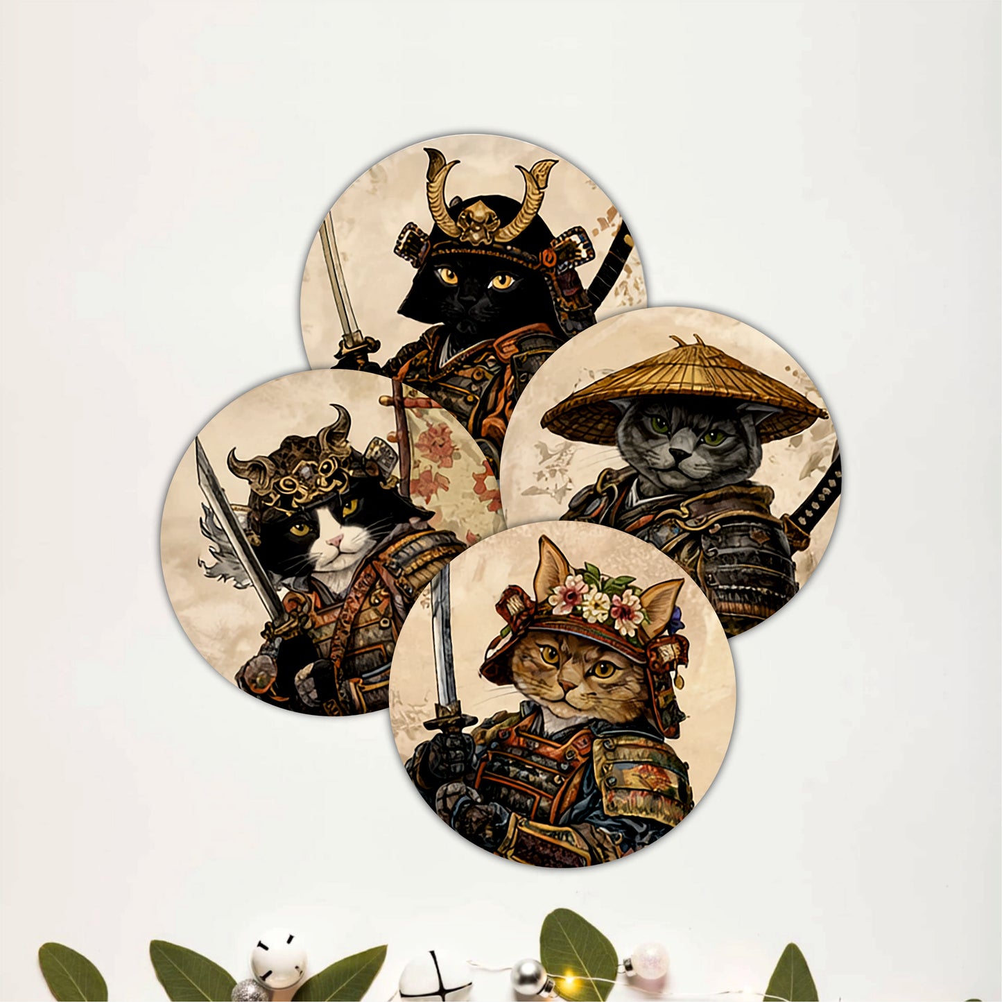 Legendary Samurai Animal Wooden Coasters Set of 4