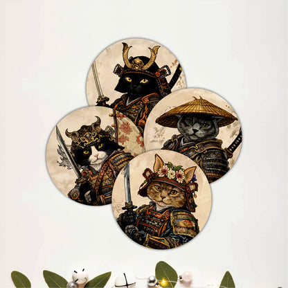 Legendary Samurai Animal Wooden Coasters Set of 4