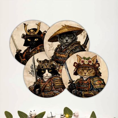 Legendary Samurai Animal Wooden Coasters Set of 4