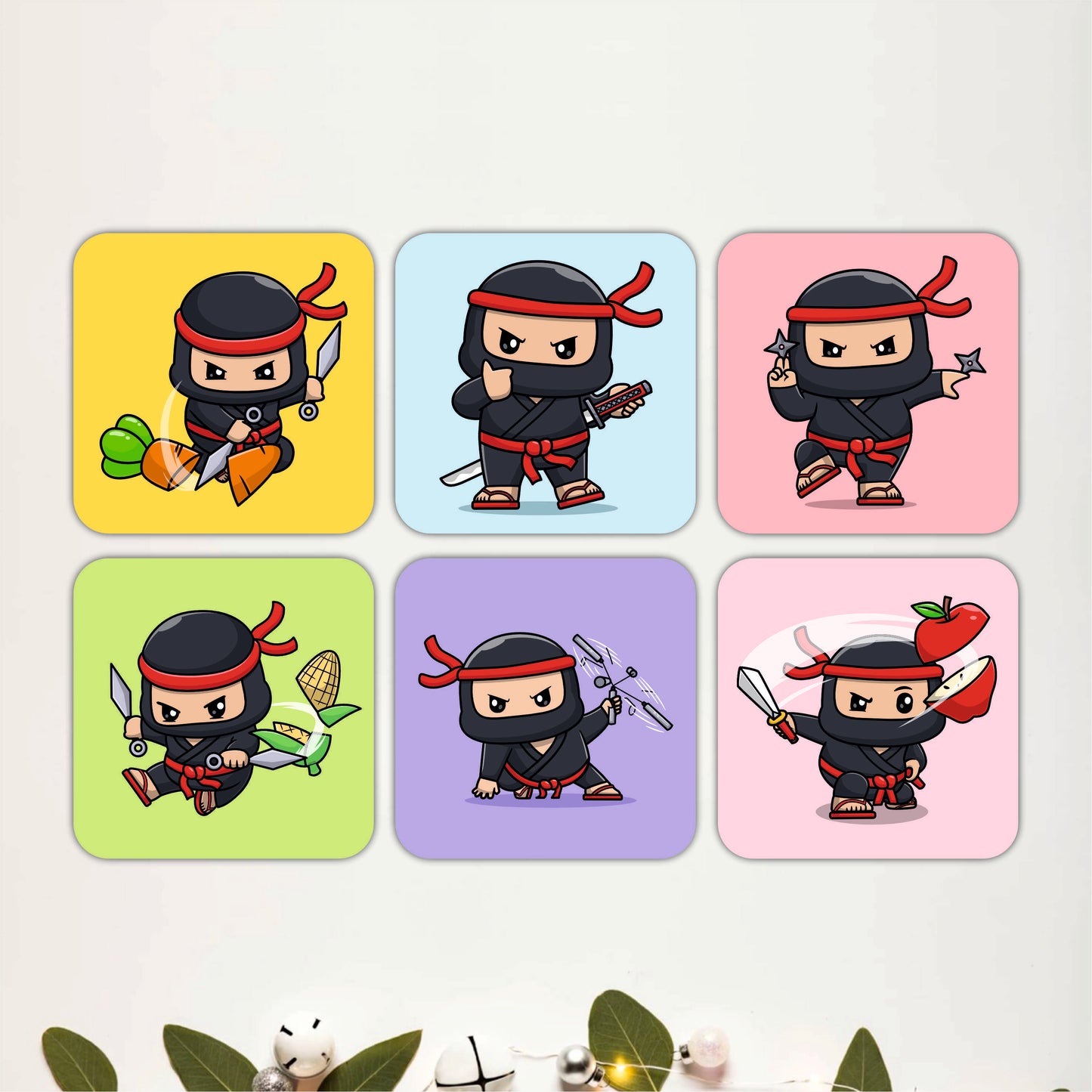 Little Ninja Coasters Pack of 6