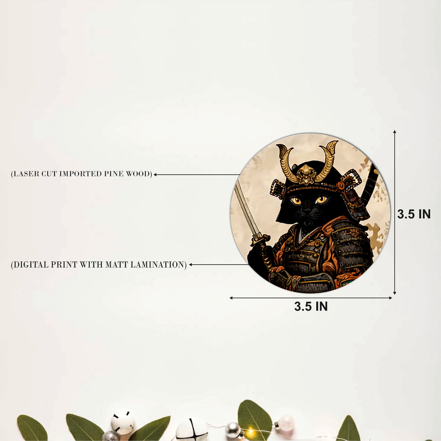Samurai Cat Coasters Pack of 6