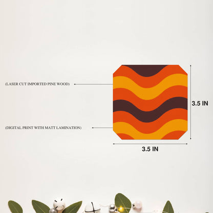 Retro Groove Octagon Coaster Size Information - DPCR-121