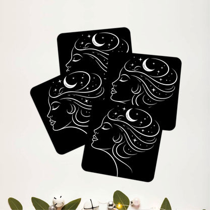 Abstract Woman Art Wooden Coasters Set of 4