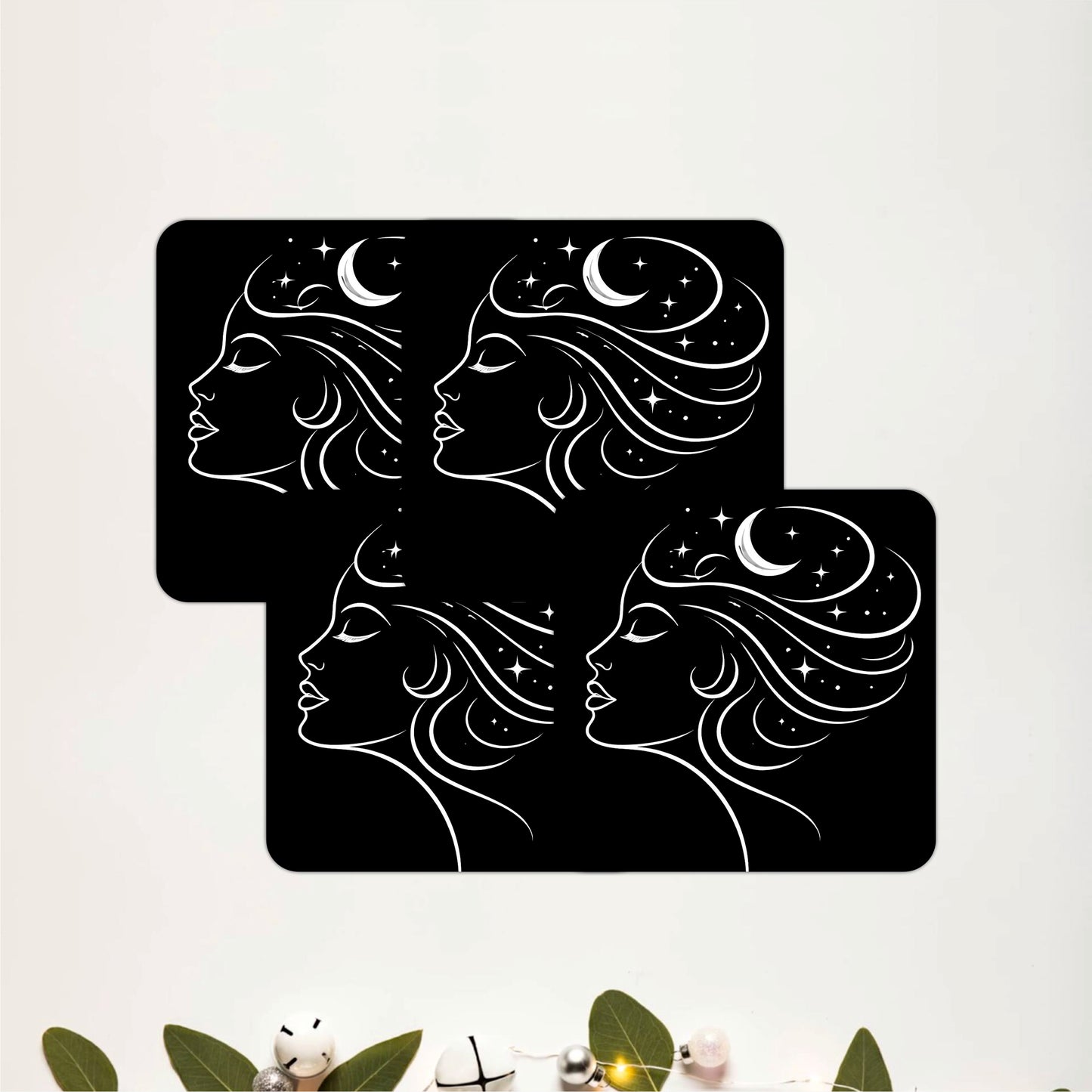 Abstract Woman Art Wooden Coasters Set of 4