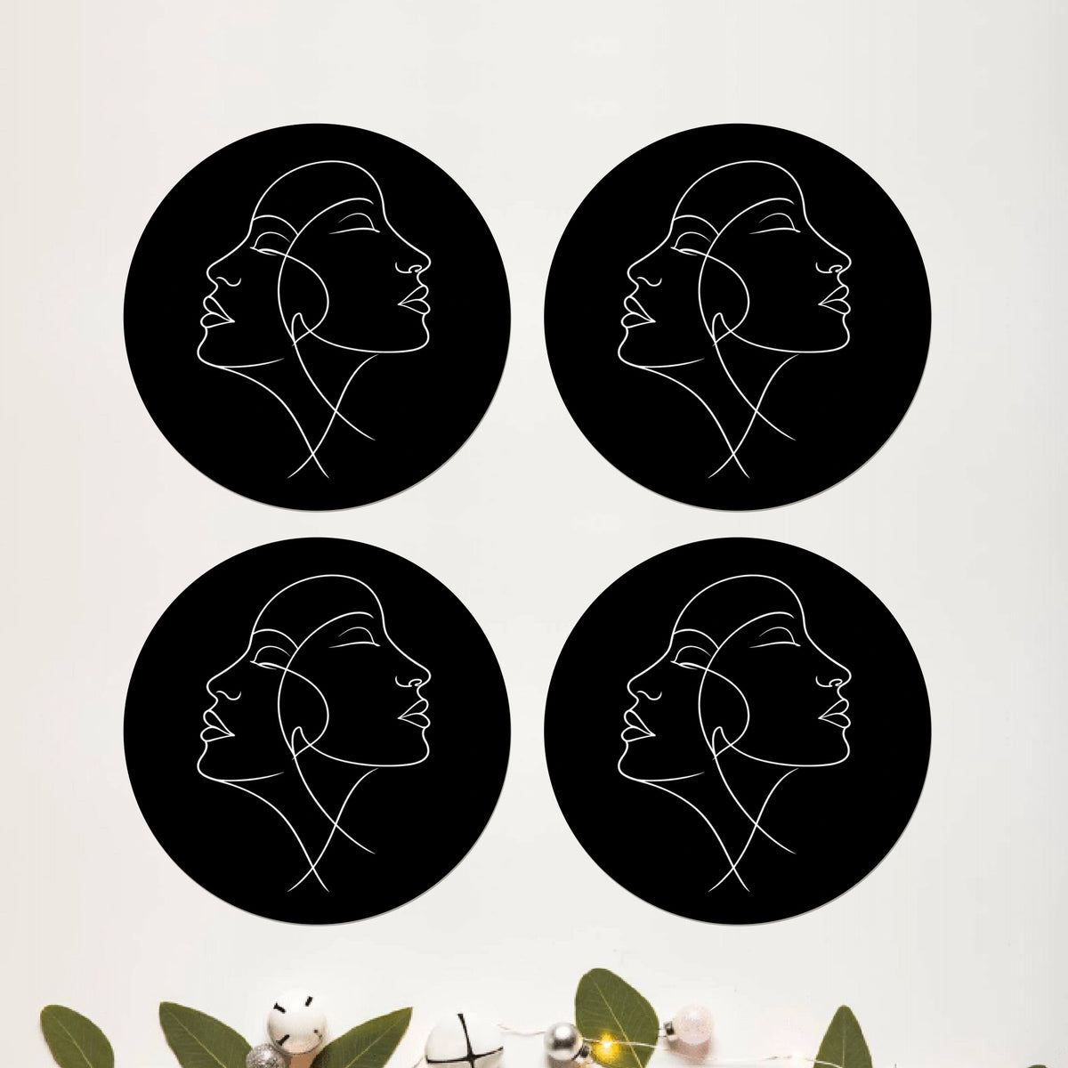Midnight Muse Round Coaster Set of 4 - DPCR-124