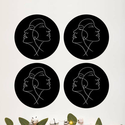 Midnight Muse Round Coaster Set of 4 - DPCR-124