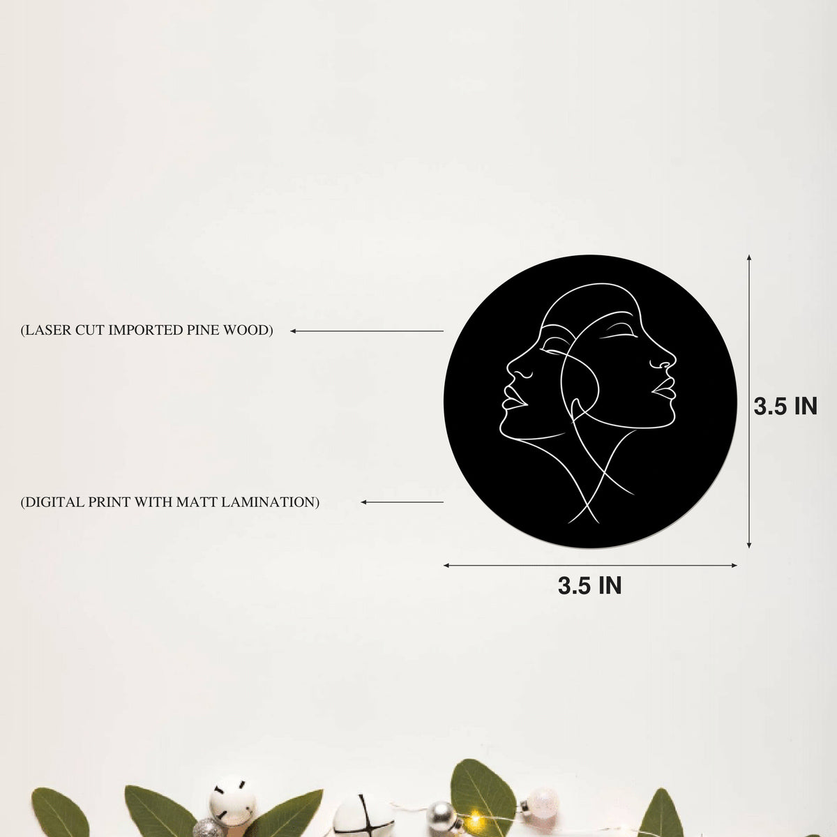 Midnight Muse Round Coaster Size Information - DPCR-124