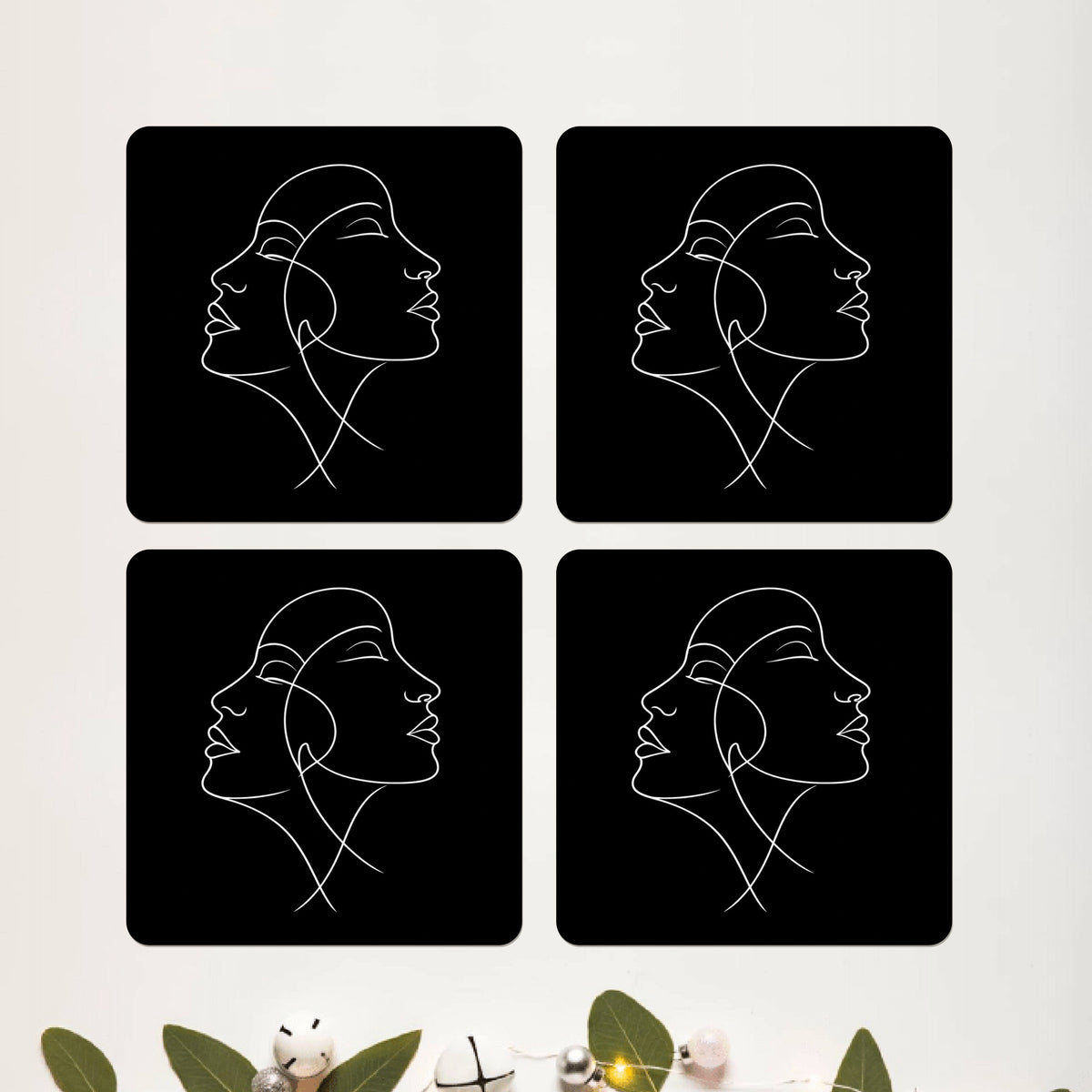 Midnight Muse Square Coaster Set of 4 - DPCR-124