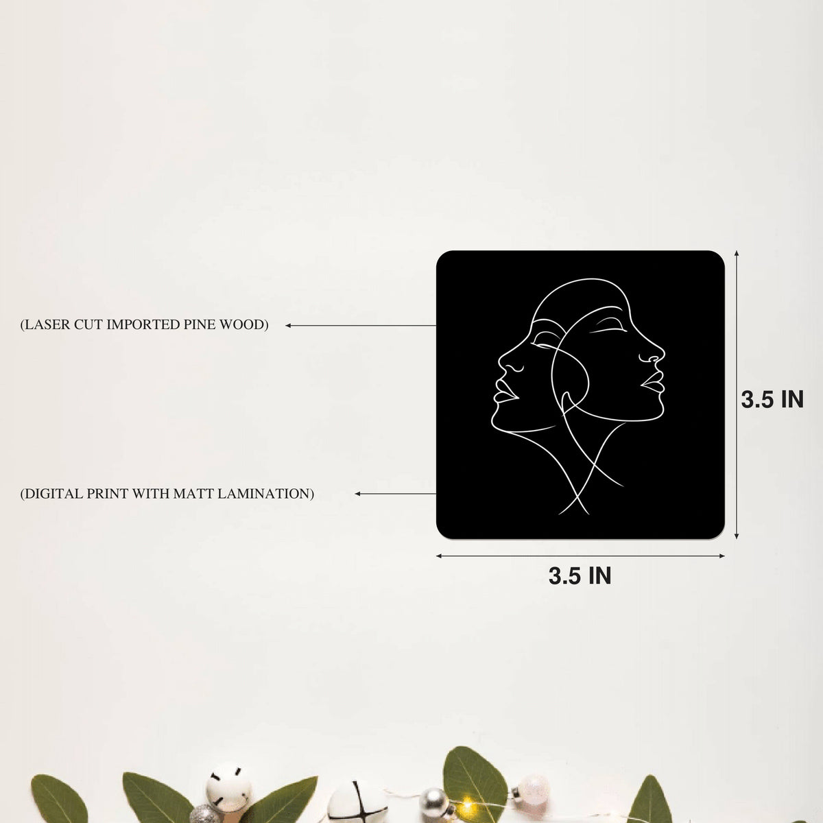 Midnight Muse Square Coaster Size Information - DPCR-124