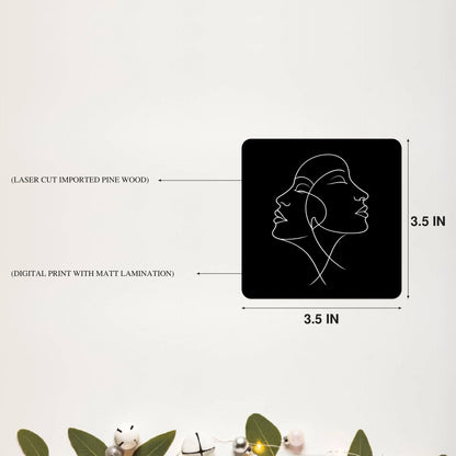 Midnight Muse Square Coaster Size Information - DPCR-124