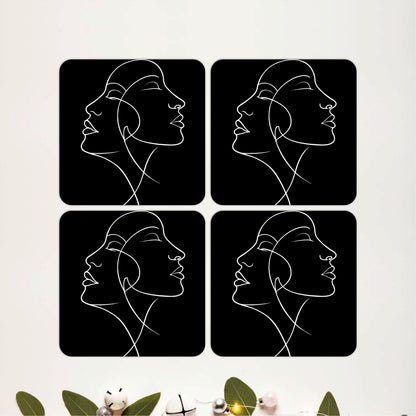 Black & Beige Abstract Coasters Pack of 4