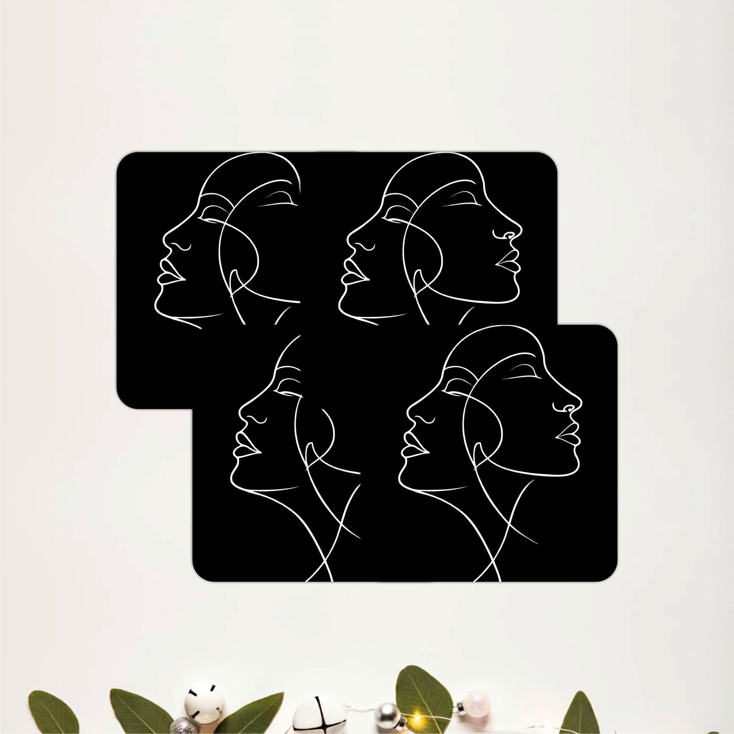 Black & Beige Abstract Coasters Pack of 4