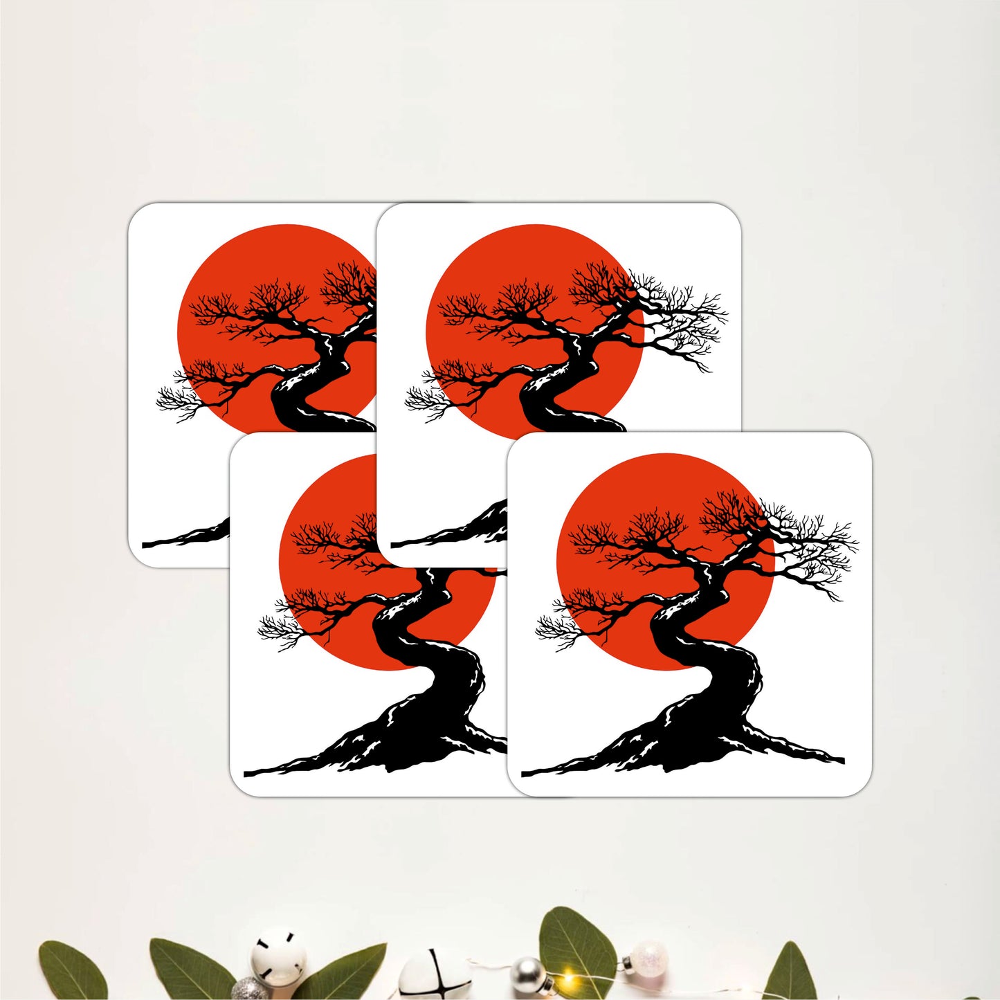 Red Sun Bonsai Coasters Pack of 4