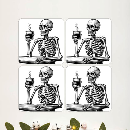 Skeleton Cheers Coasters Pack of 4
